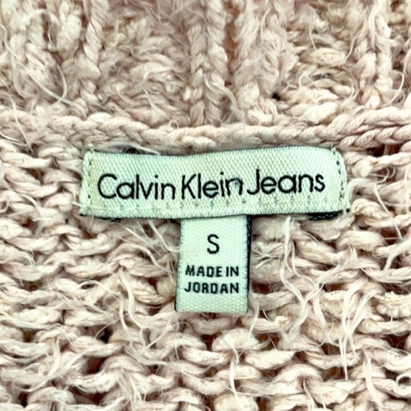 CALVIN KLEIN | Women’s Light Pink Chunky Knit CALVIN KLEIN Sweater Size Small - Picture 3 of 8
